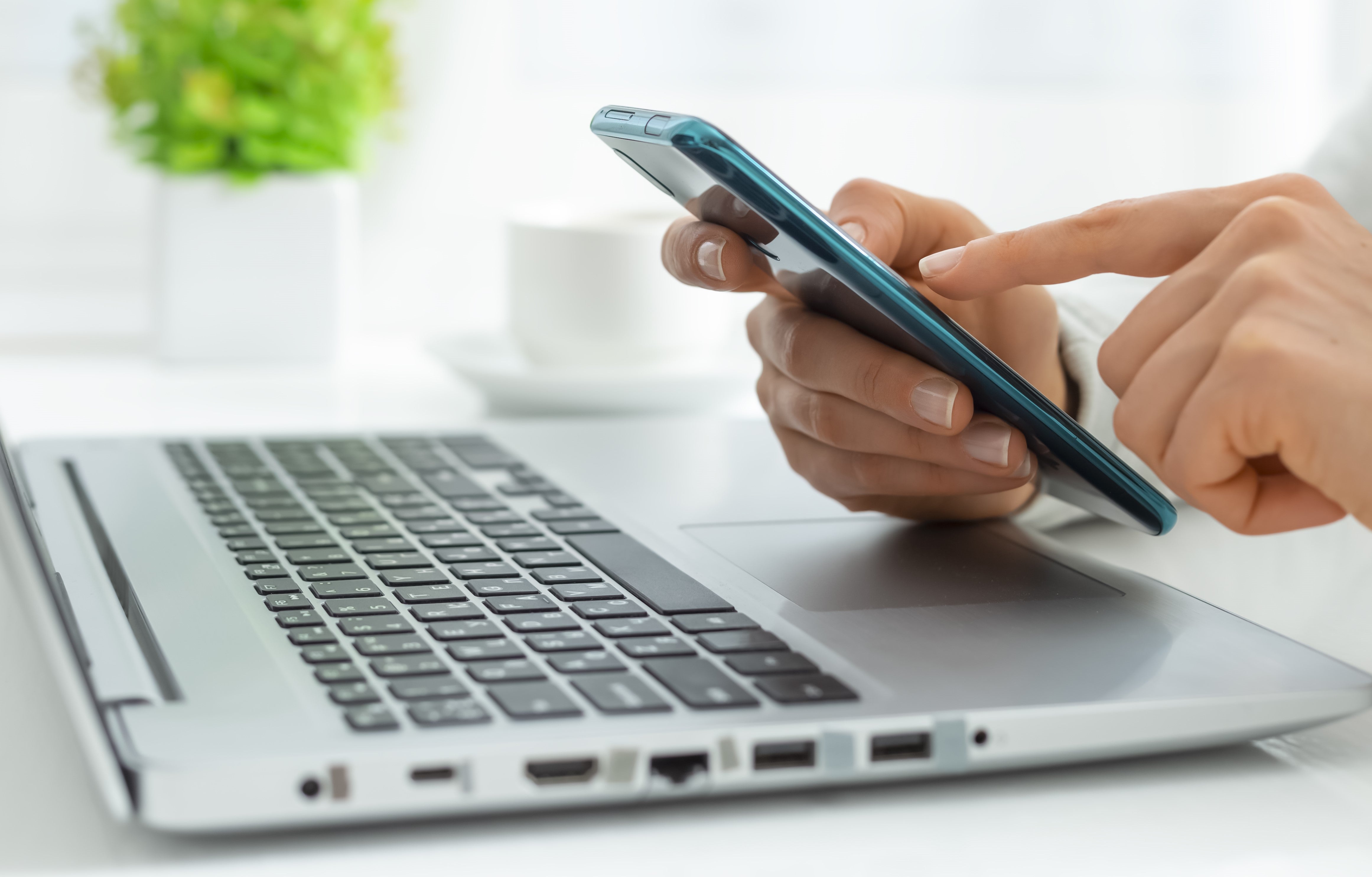 Photo of laptop and phone